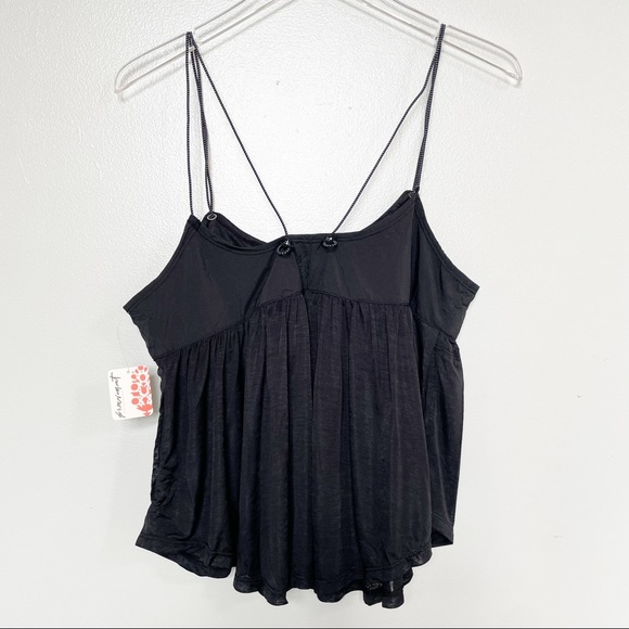 Free People Movement Black Catch Me Drift Tank Top Semi Sheer Lightweight S, M - Picture 3 of 8